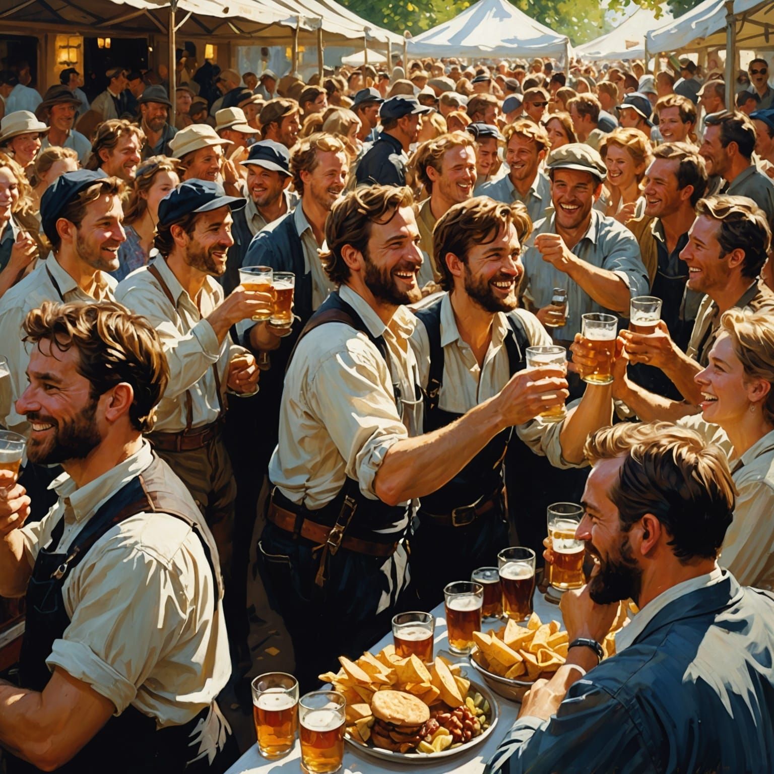 Oktoberfest Beer Festival Art in Dark Academia Style