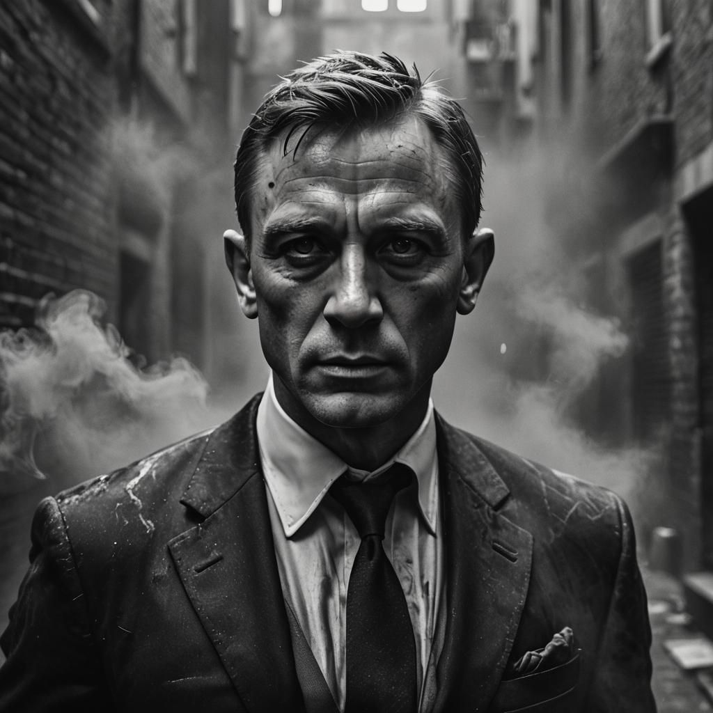 Intense Close-Up Portrait in Moody Lighting