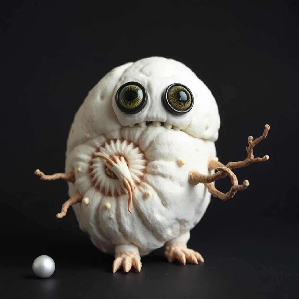 Marshmallowpunk Ammonite in Wabi-Sabi Style