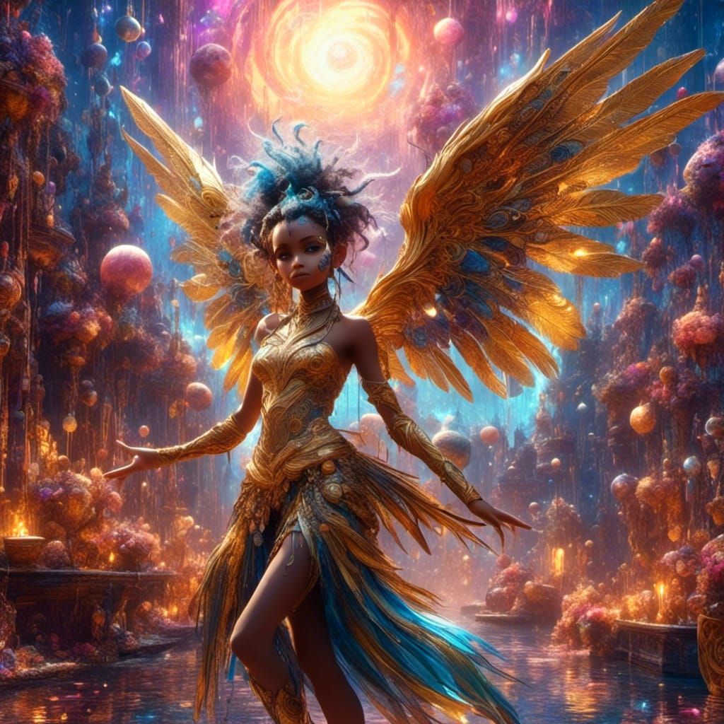 Golden God Rules Planet: Fantasy Art