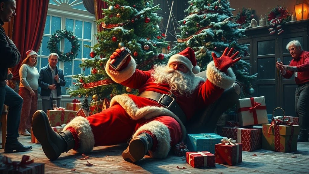 Slovenly Santa Crashes Christmas Eve Party in Rich Matte Pai...