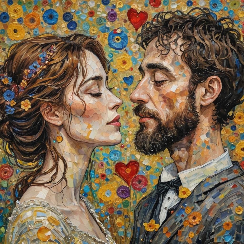 Impasto Painting of Joyful Friendship