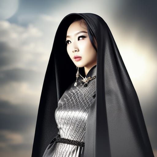 Gothic Asian Woman in Divine Sunshine