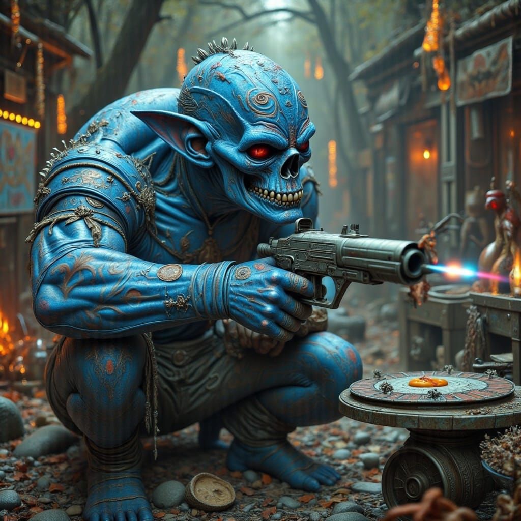 Retro-Futuristic Cityscape in Neon Hues