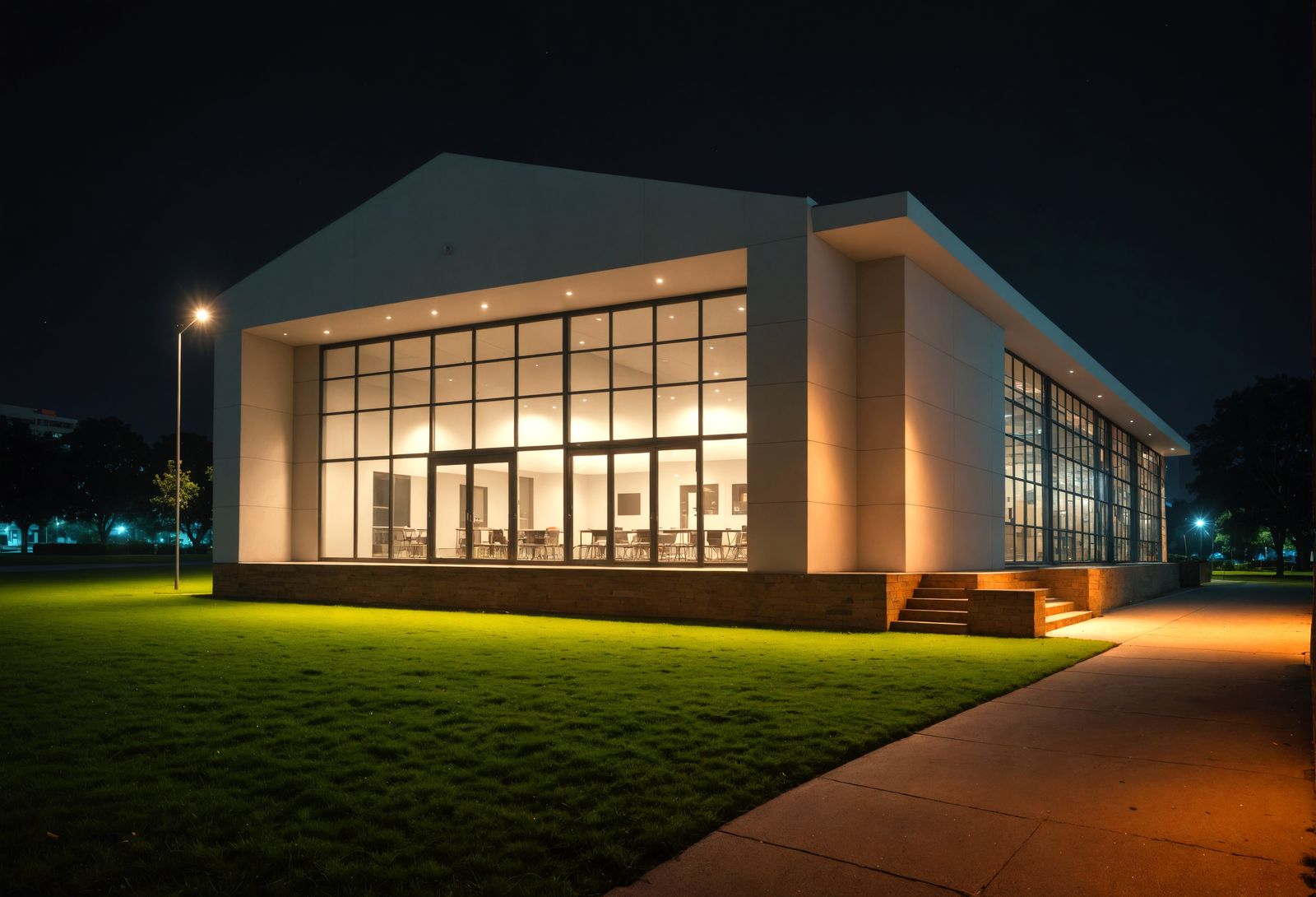 Hyperrealistic Night School in HDR