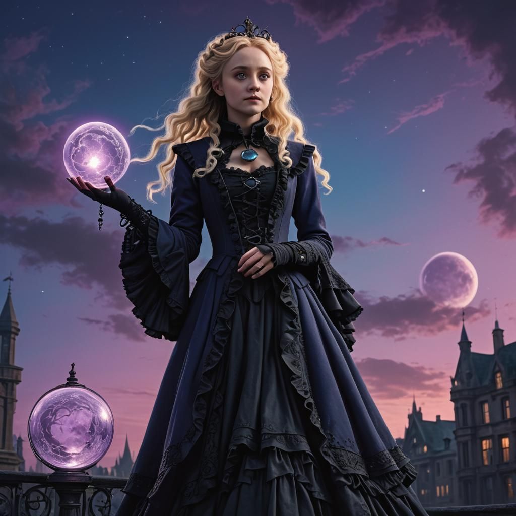 Gothic Victorian Woman with Mystical Orb