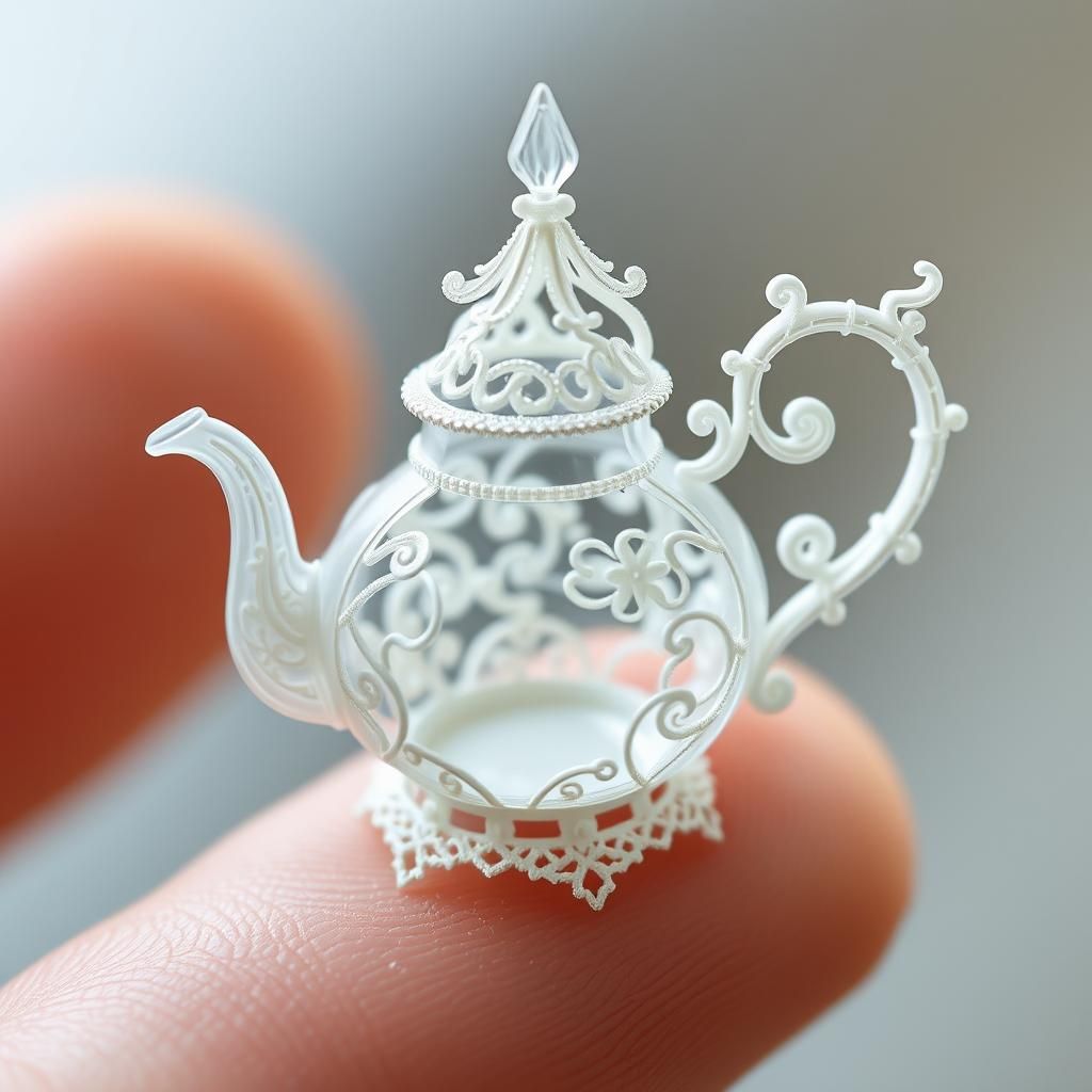 Ethereal Filigree Teapot in Rococo Style