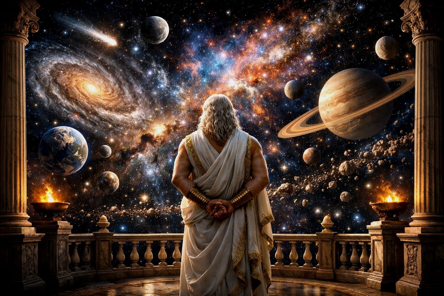 Zeus Observing the Universe in Digital Art