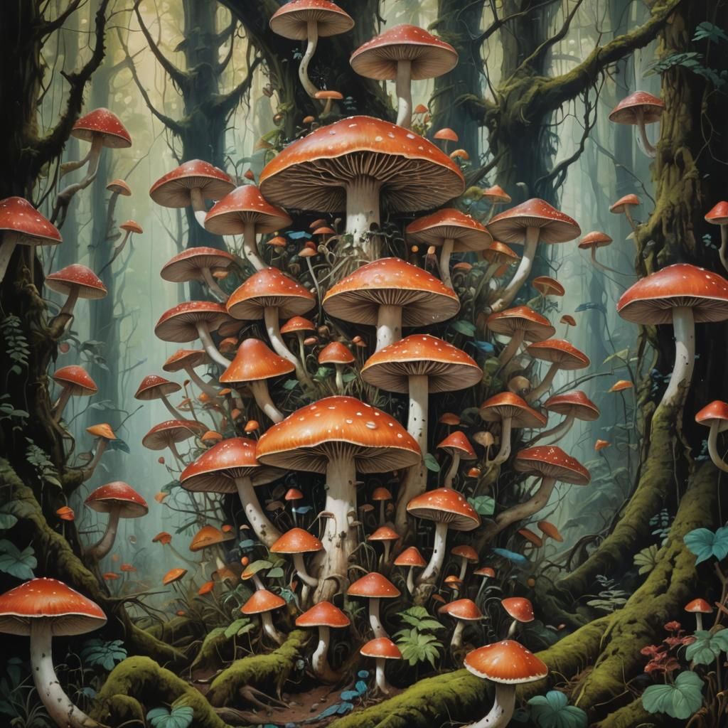 Lots of magical mushrooms