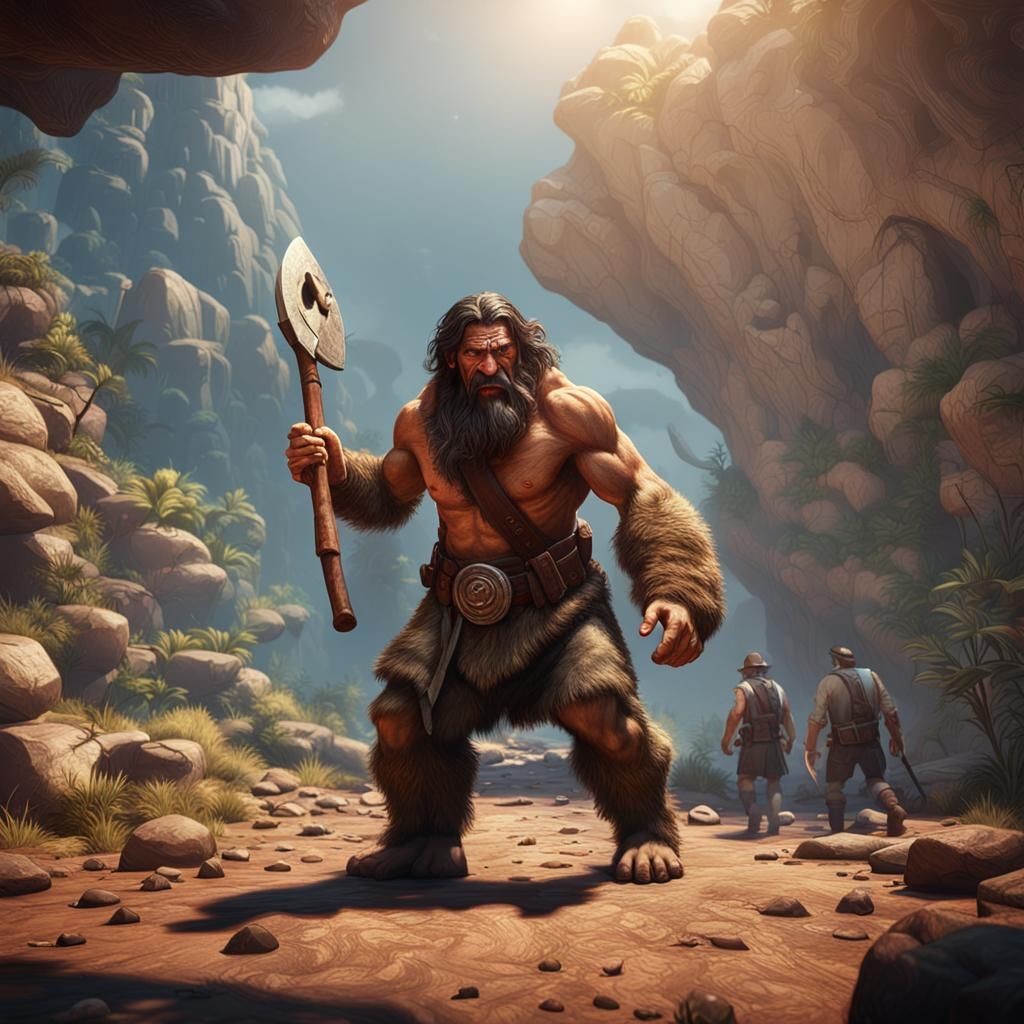 Clash of Eras: 1920s Man Meets Caveman