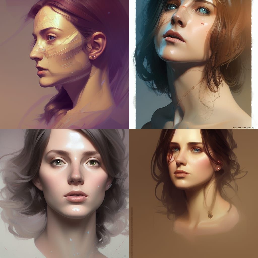 Detailed Portrait of British Woman, Digital Art Style