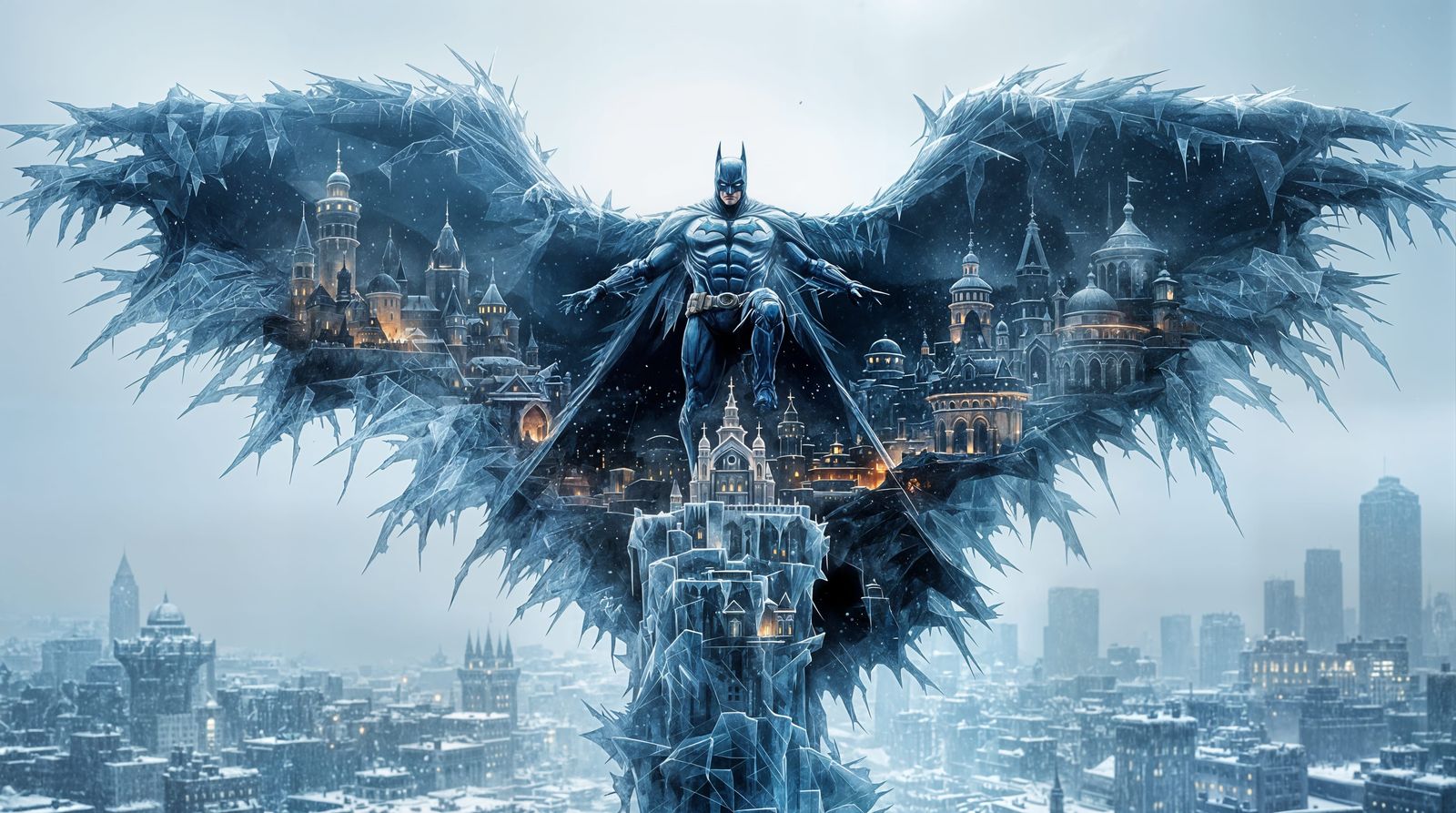 Batman Unveils Hidden Gotham in Frozen Double Exposure