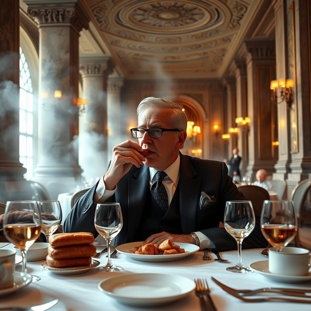 Luxurious Breakfast Scene with a Touch of Futurism