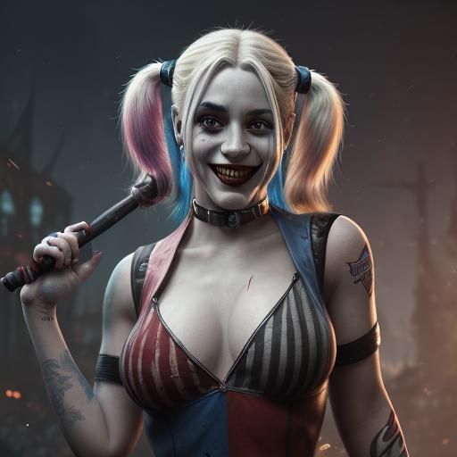 Happy Harley Quinn: Detailed Fantasy Art
