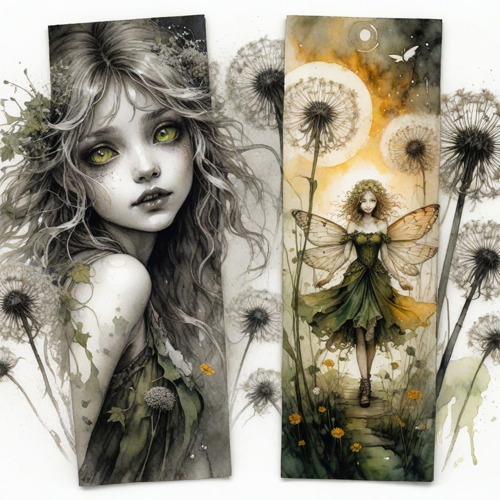 Enchanted Fairy on a Weathered Dock in Dreamy Watercolor