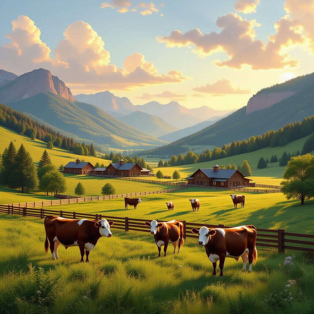 Majestic Bioganadería Ranch in Golden Hour Light