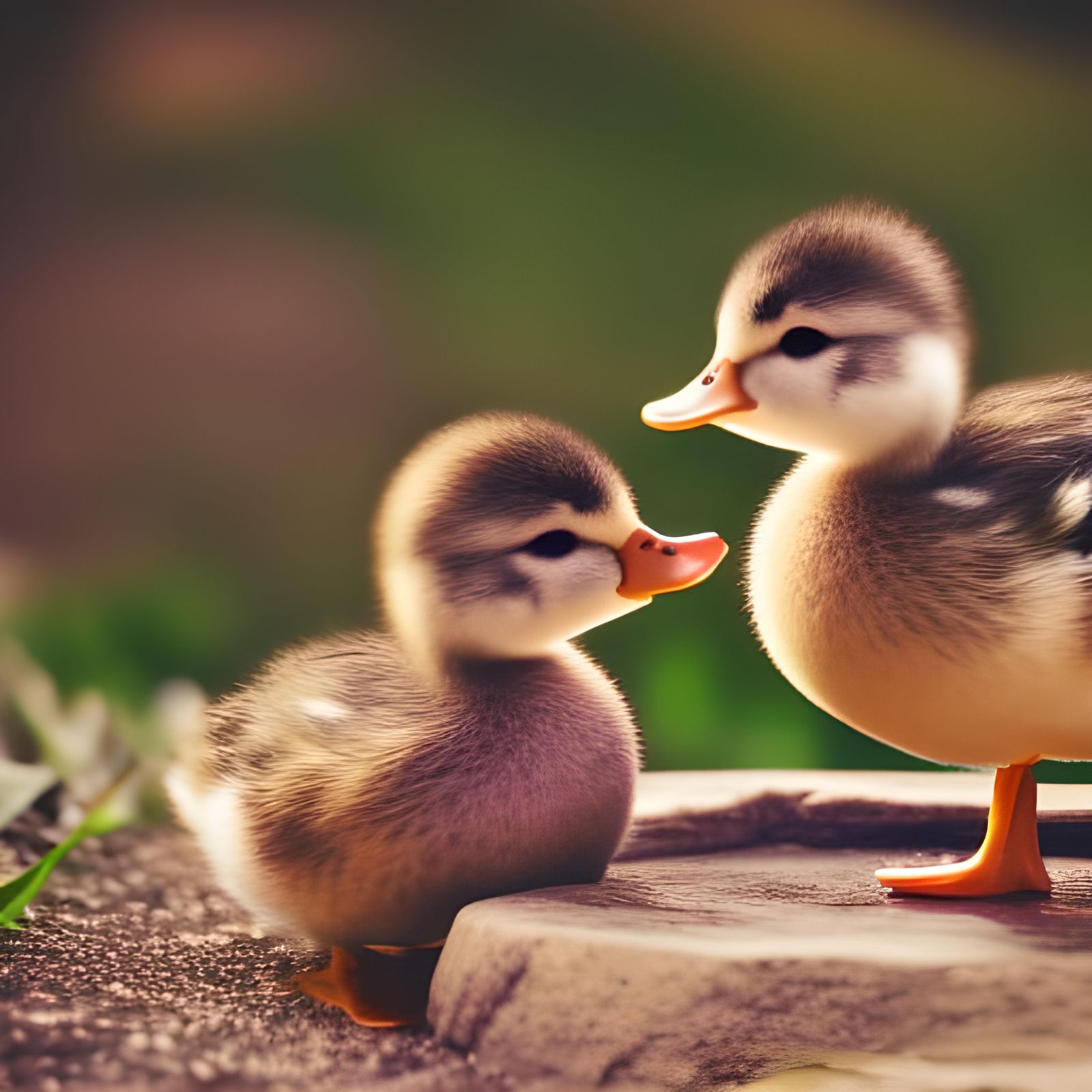 Two Ducks in Natural Light, Bokeh Photography