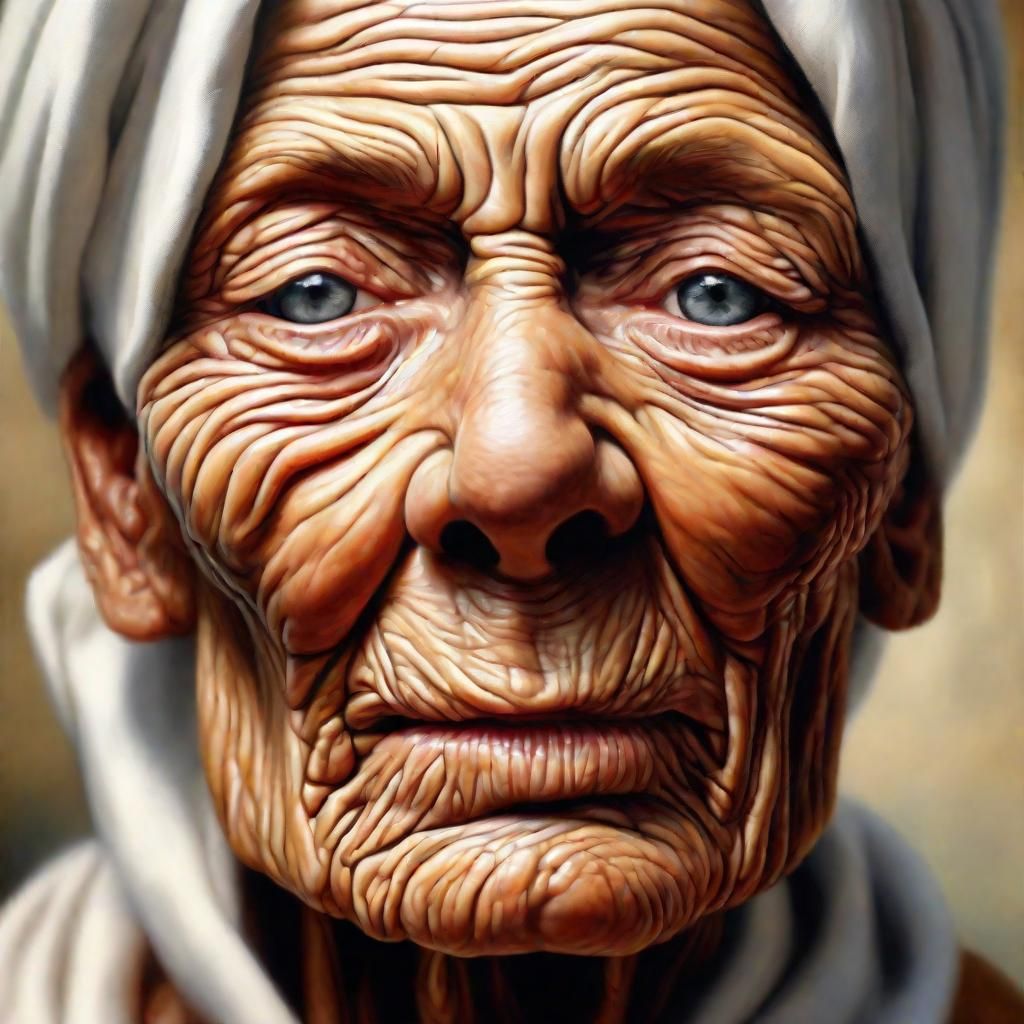 Hyperrealistic Oil Painting of a Mummy Face