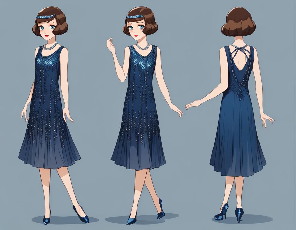 Elegant 1920s Woman Character Sheet