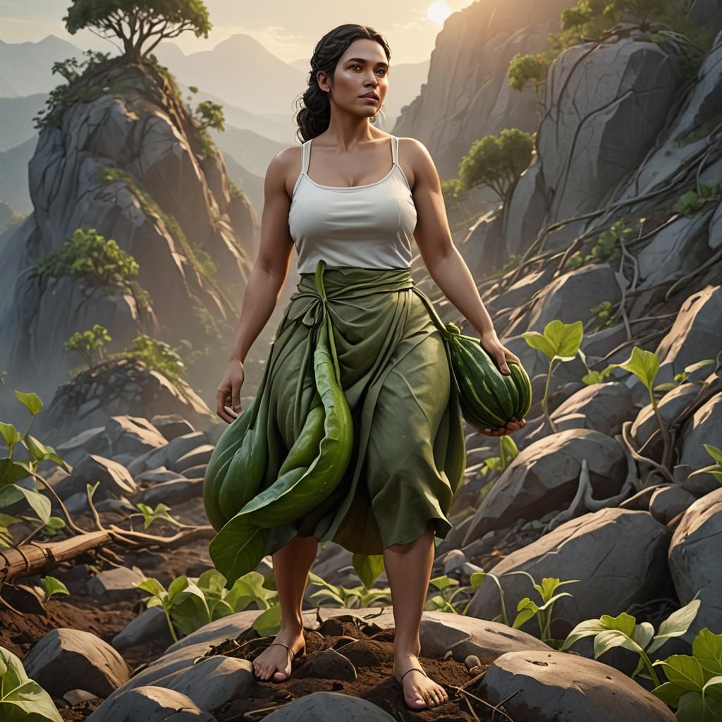 Young Woman with Zucchini Concept Art