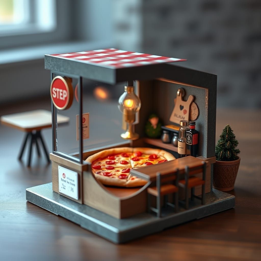 Miniature Pizza Place in a Box