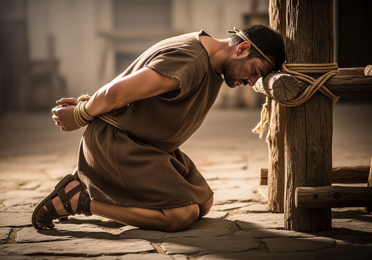 Bound Roman Peasant Awaits Fate