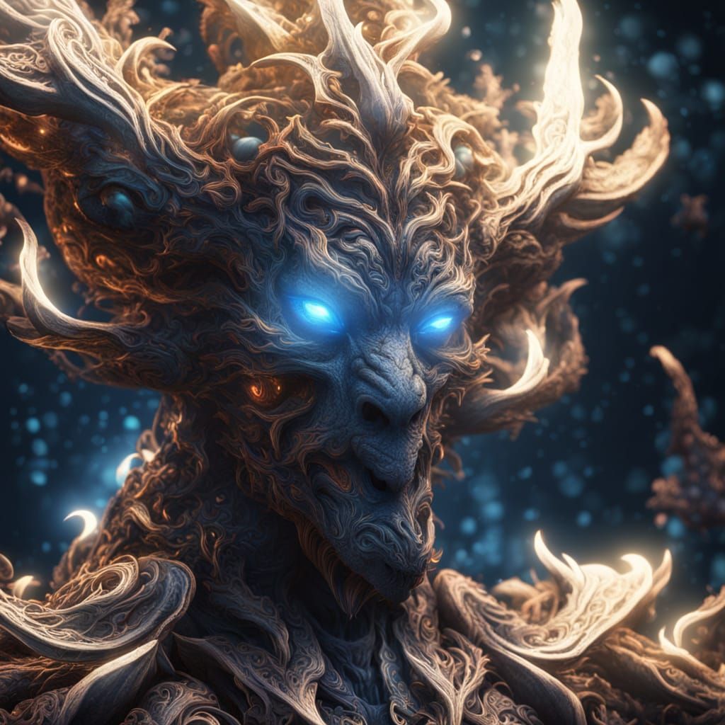 Mythical Fractal Creature in Detailed 3D Render