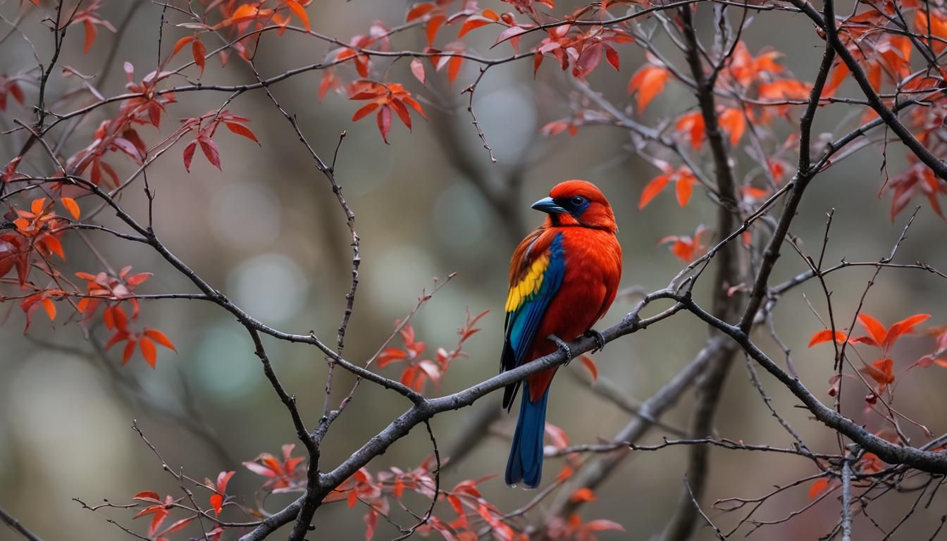 Colorful Paradise Bird Portrait in Nikon D850 Style