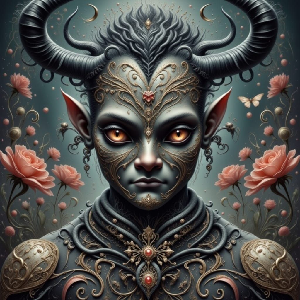 Gentle Creature Receiving Affection in Dreamlike Scene