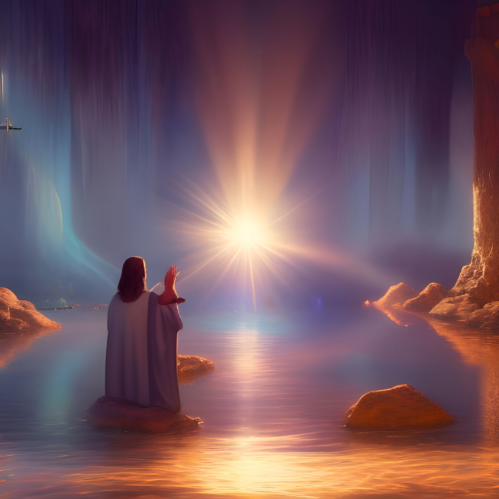 Jesus' Baptism: A Divine Matte Painting