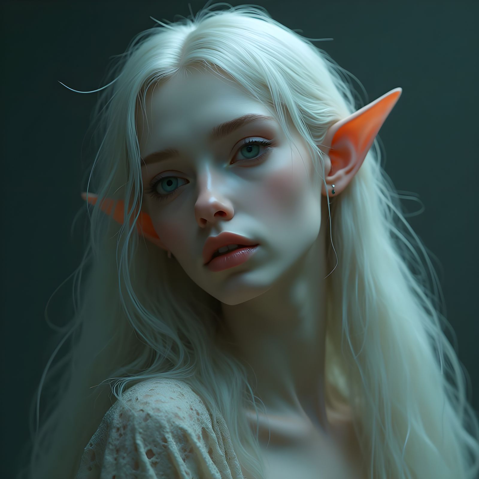 Ethereal Elf Portrait in Hyperrealistic Digital Art
