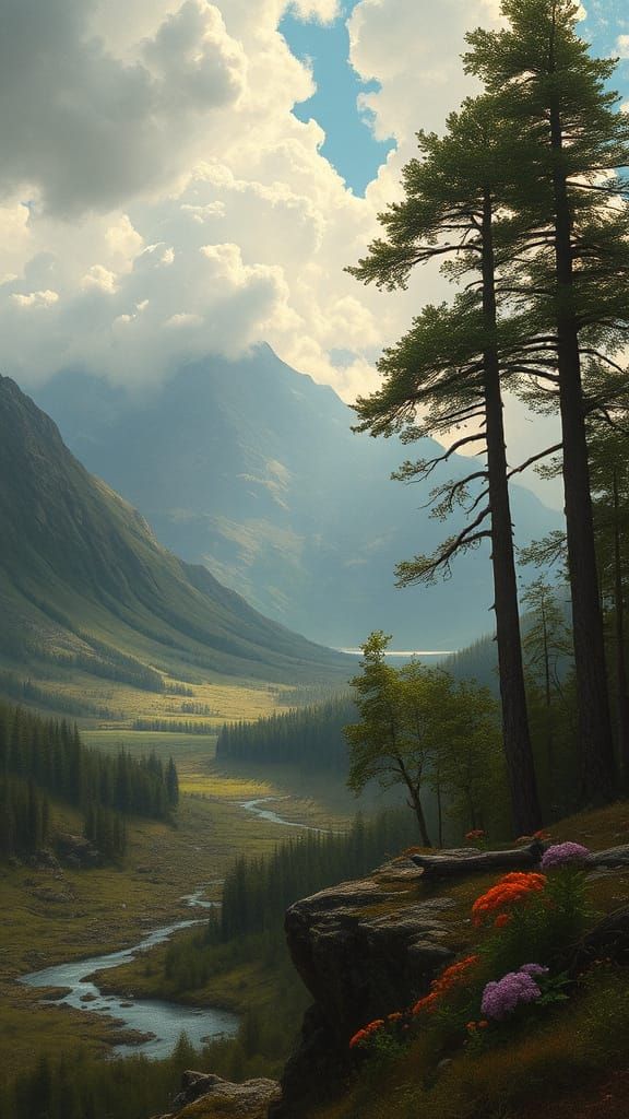 Dramatic Landscape in the Style of Gustave Doré