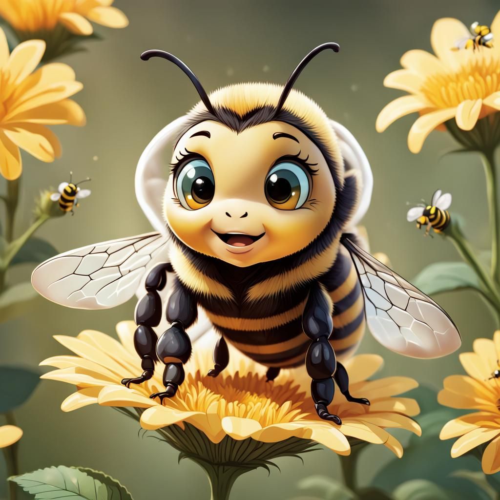 Cute Bee Generated by AI