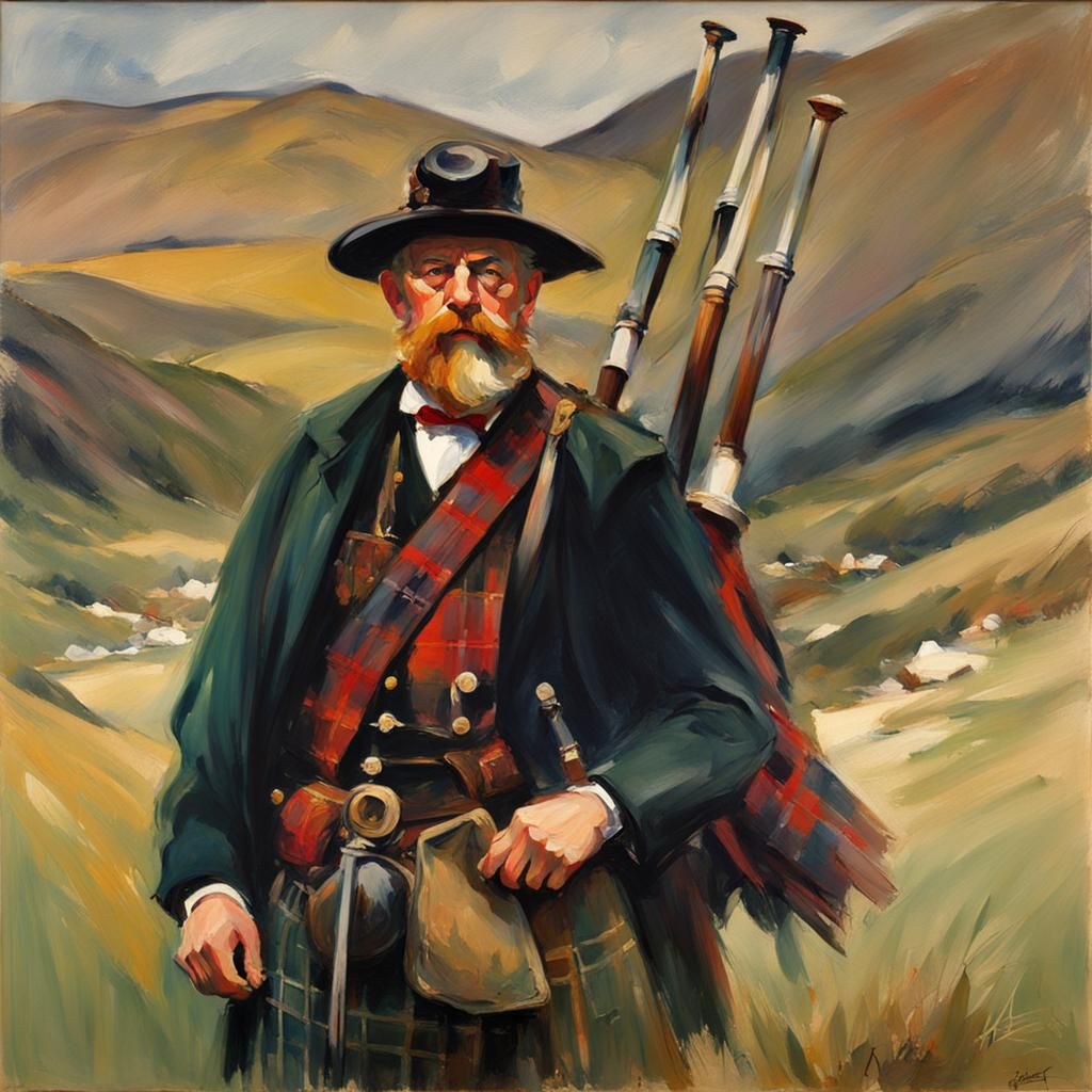 Highland Scotsman Portrait in Sargent Style