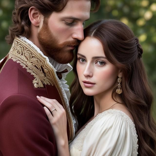 Romantic Royal Couple Embrace: Regency Novel Cover