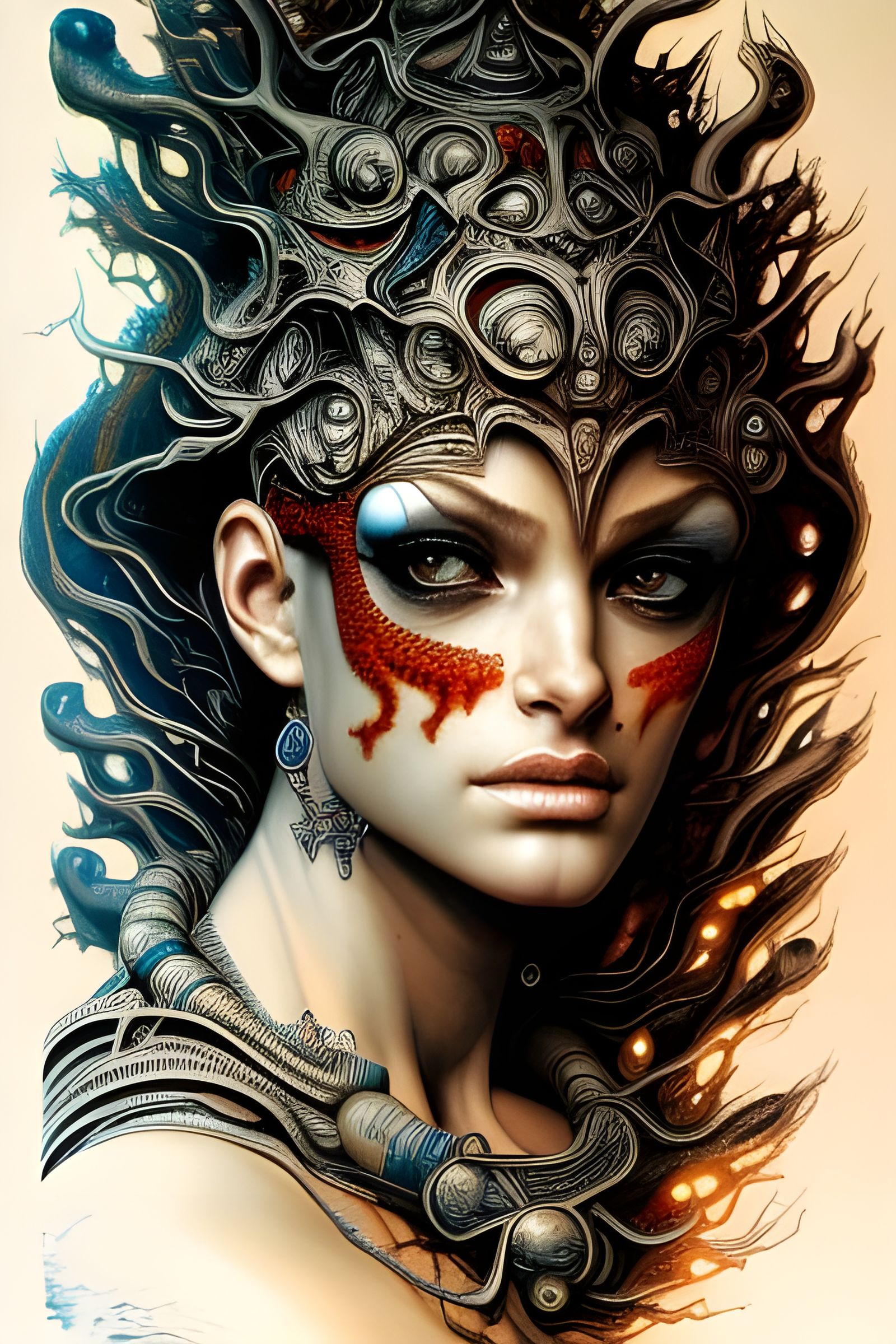 Lava Goddess Portrait in Hyperdetailed Style