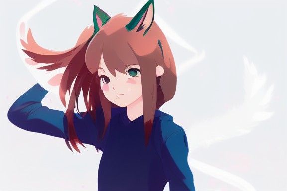 Anime Fox Girl in Studio Ghibli Style
