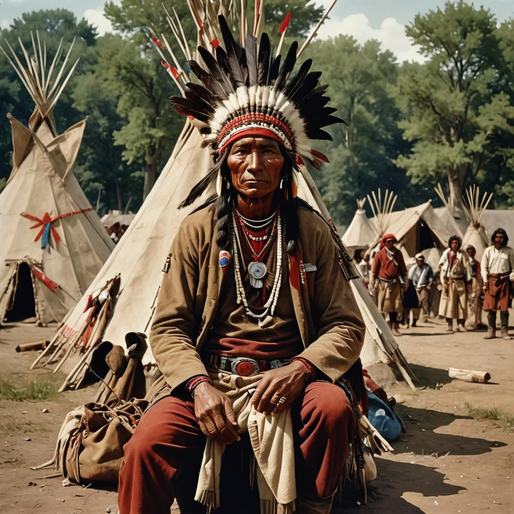 Vibrant Apache Village Scene in Photorealistic Detail