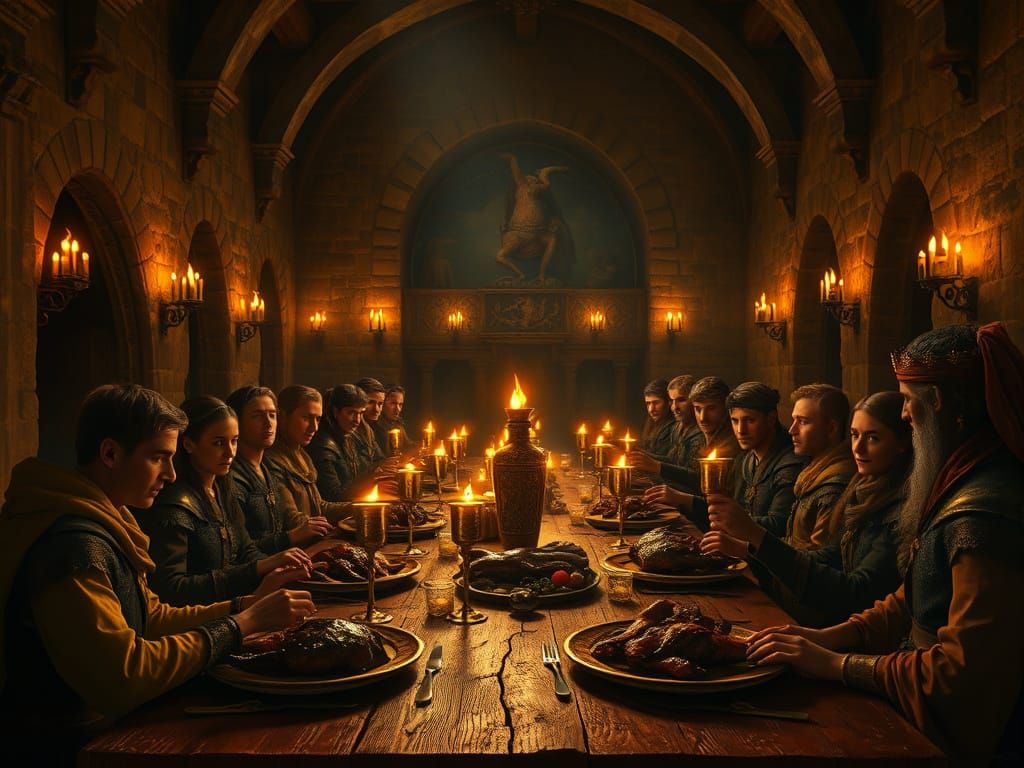 Medieval Banquet in a Grand Hall