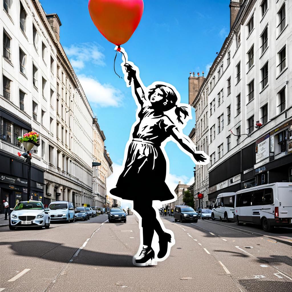 Banksy Balloon Girl Inspired Digital Art