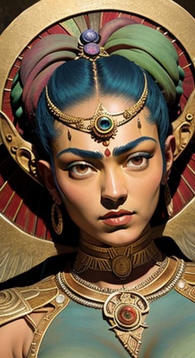 Detailed Symmetrical Portrait Inspired by Renaissance Art