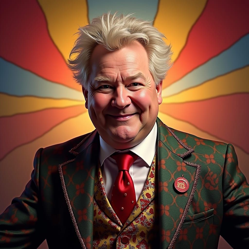 Benny Hill Portrait in 1970s Variety Show Style