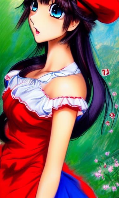 Anime Cel-Shaded Brunette Portrait in 8K Resolution