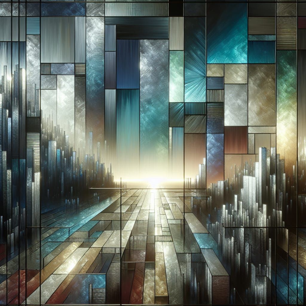 Epic Geometric Abstract Art in Dark Metallic Shades