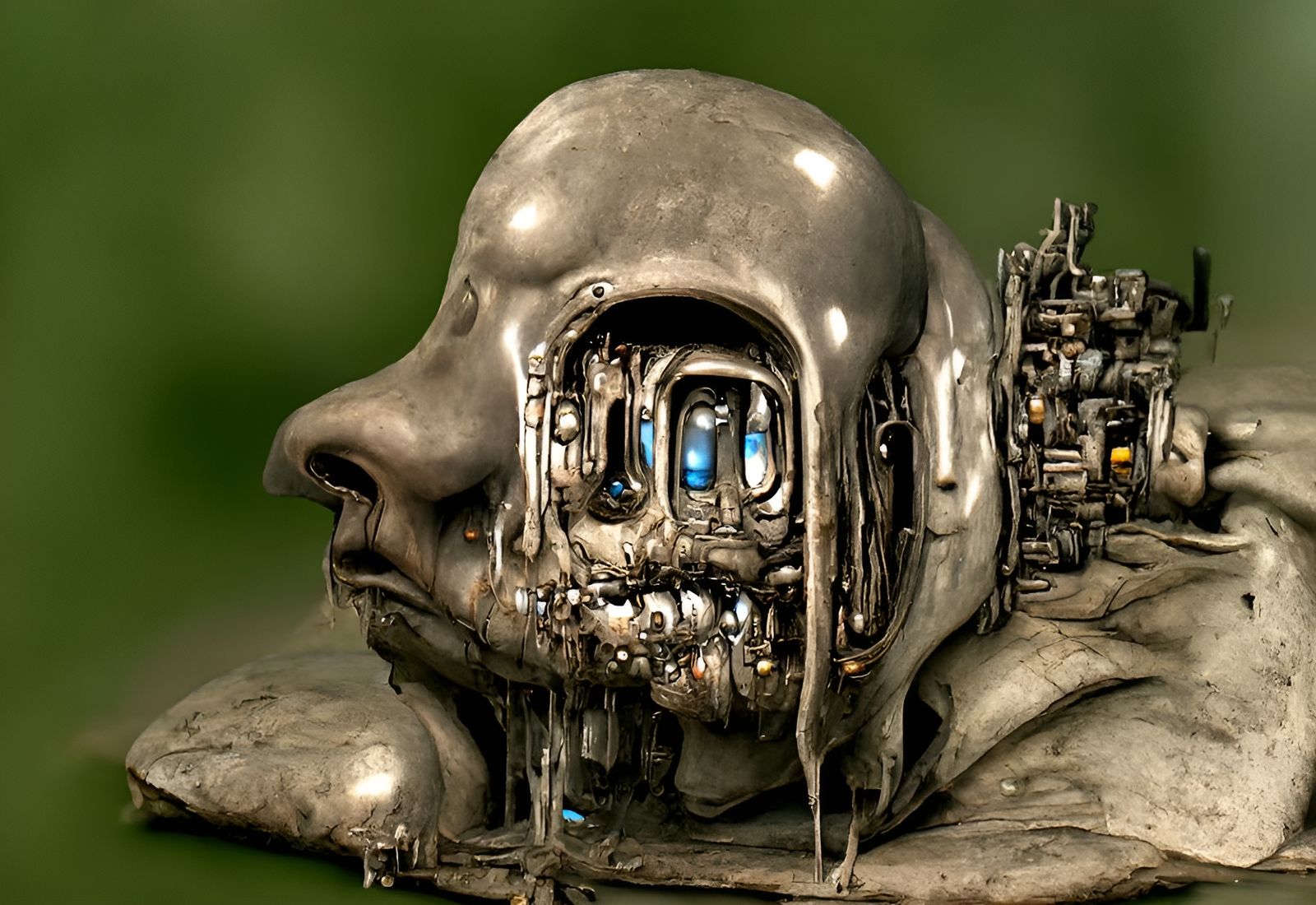 Melting Robotic Face in Biomechanical Style
