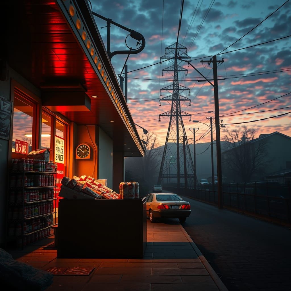 Consumption Junction: Hyperrealistic Digital Photo Illustrat...