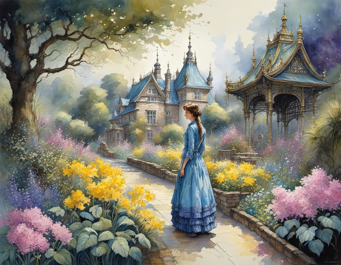 Victorian English gardens in summer