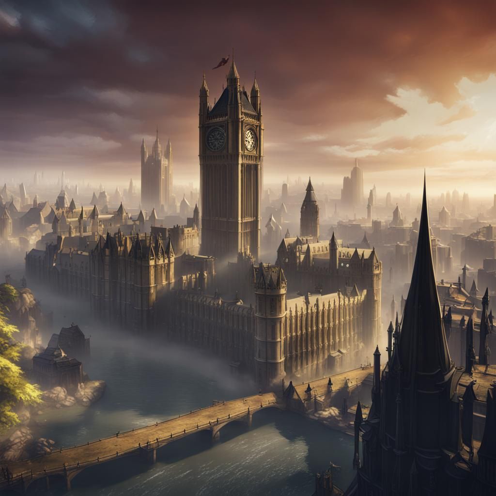 London in Guild Wars 2 Style: Detailed Matte Painting