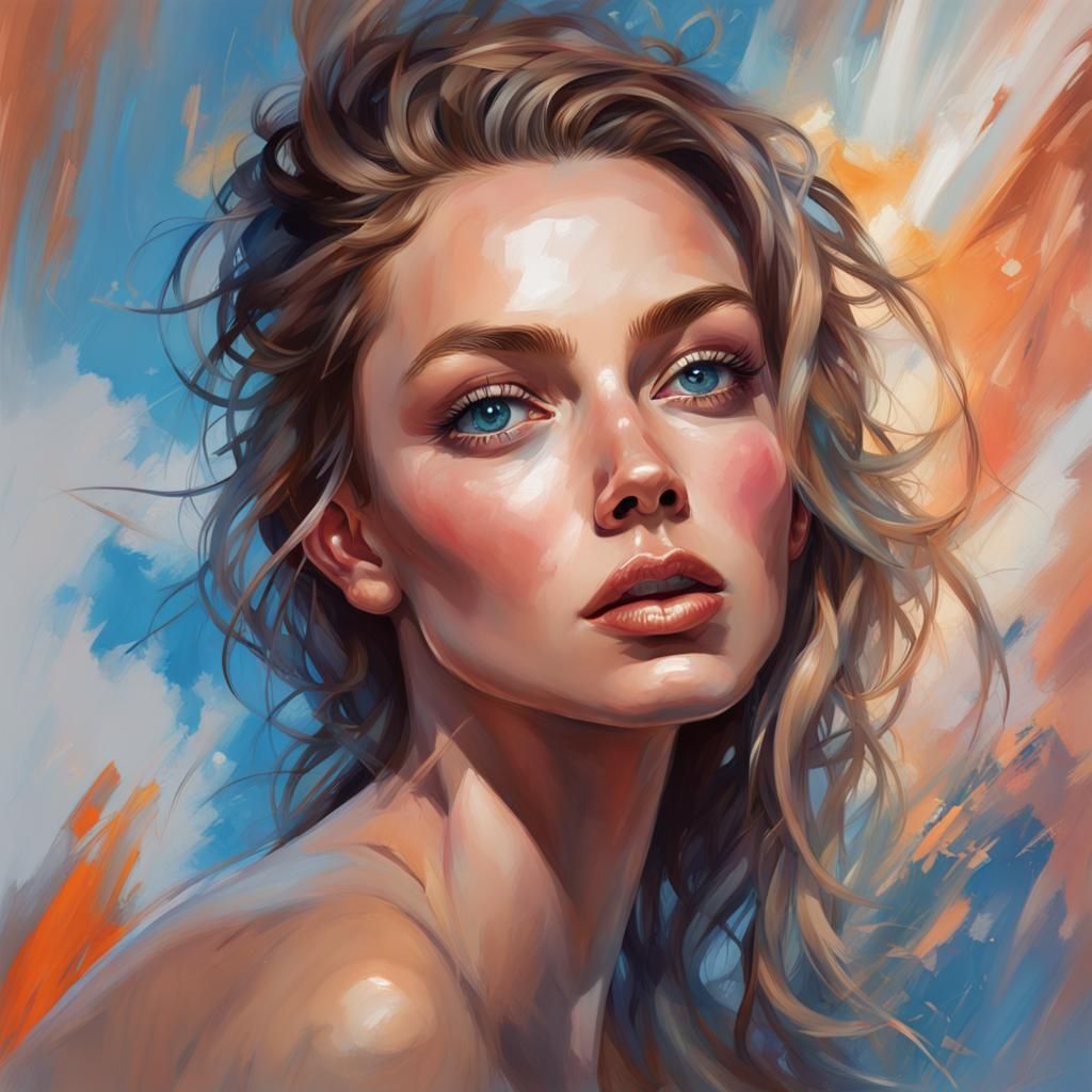 Hyperrealistic Portrait with Exaggerated Features and Propor...