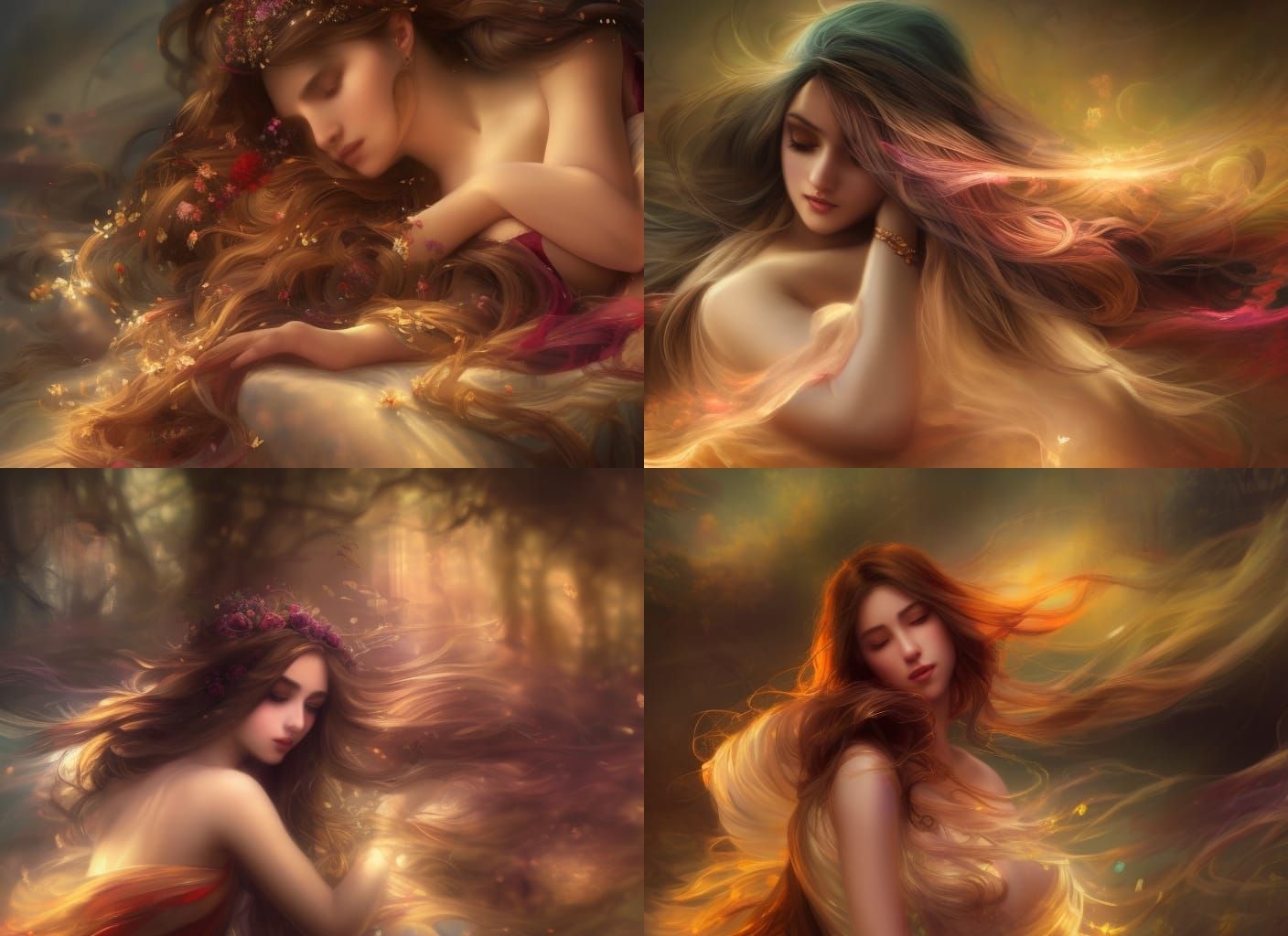 Harem Girls in Divine Sunshine: Ethereal Fantasy Art